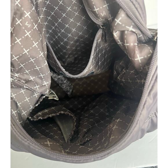 Lug Zipliner Gray Nylon Convertible Hobo Crossbody Travel Versatile Bag Purse - Picture 12 of 14